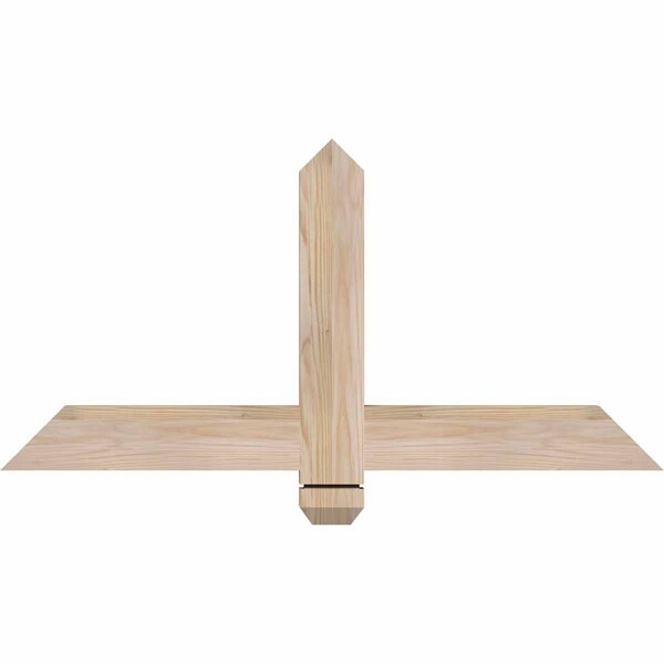 Ekena Millwork Eugene Smooth Timber Gable Bracket, Douglas Fir, 36"W x 18"H x 1 1/2"D x 3 1/2"F, 12/12 Pitch GBW036X18X0204EUG00SDF - main